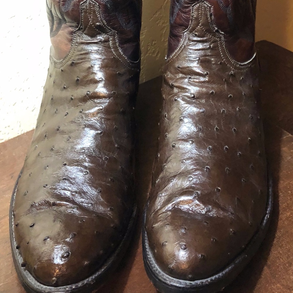 Mens Lucchese Vintage Ostrich Boots sz 13